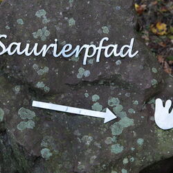 Wegweiser zum Saurierpfad Georgenthal – Tambach-Dietharz