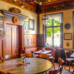 Rustikale Inneneinrichtung im Brauhaus Friedrichroda